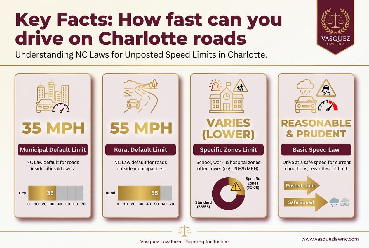 Estadísticas Clave y Datos para Cómo Circular por las Carreteras de Charlotte: Límites de Velocidad y Aspectos Legales