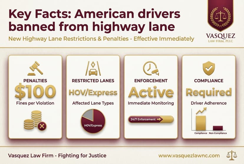 Key Statistics and Data for New NC Highway Lane Ban & $100 Fines: Stay Legal on the Road