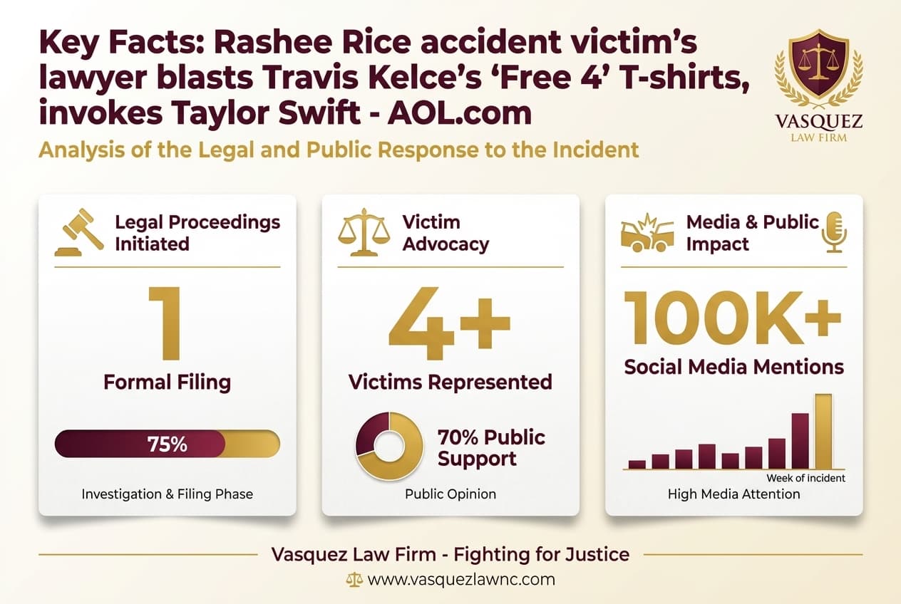 Estadísticas Clave y Datos para Abogado de la Víctima del Accidente de Rashee Rice Critica las Camisetas 'Free 4' de Travis Kelce