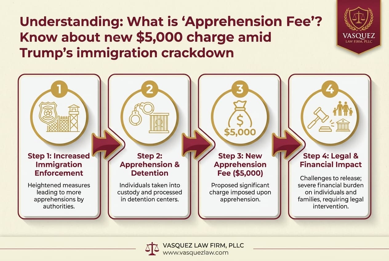 Línea de Tiempo del Proceso para ¿Qué es la cuota de detención de $5,000? Información de inmigración para Carolina del Norte