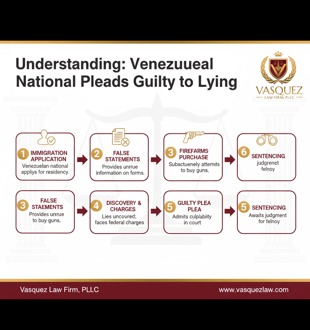 Línea de Tiempo del Proceso para Navegando las Consecuencias Legales: Declaración de Culpabilidad de un Nacional Venezolano