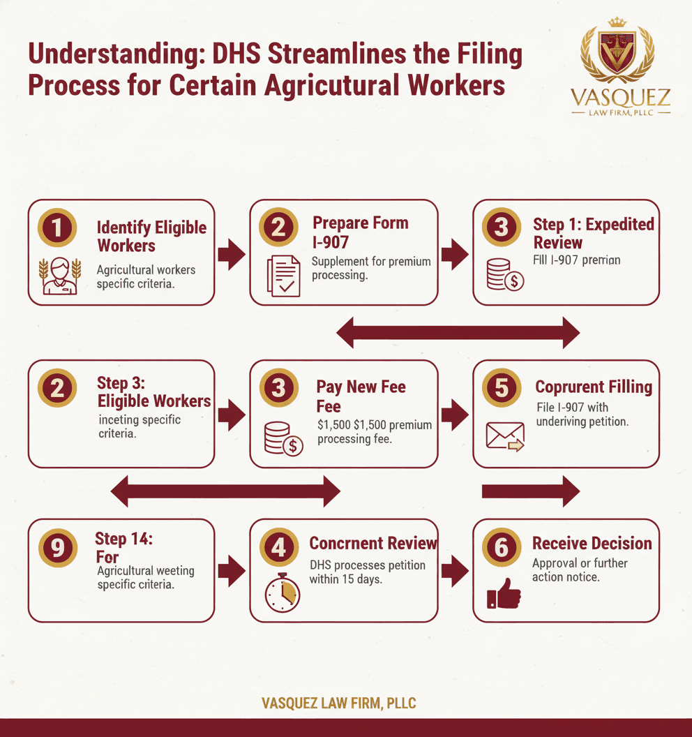 Línea de Tiempo del Proceso para DHS Simplifica el Proceso de Visa para Trabajadores Agrícolas - agricultural worker visa process