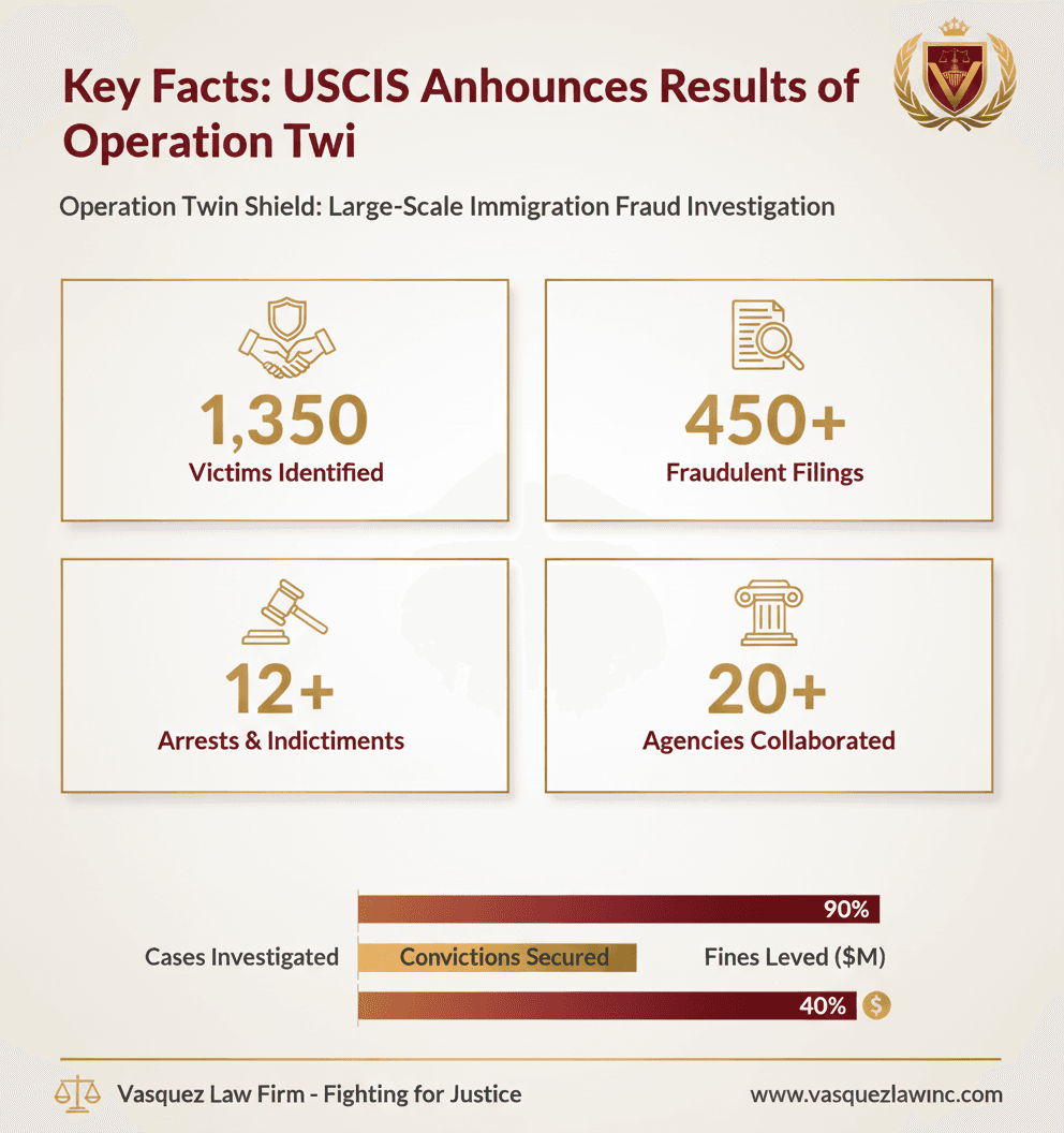 Estadísticas Clave y Datos para USCIS Revela Resultados de la Operación Twin Shield: Impacto en Visa e Inmigración