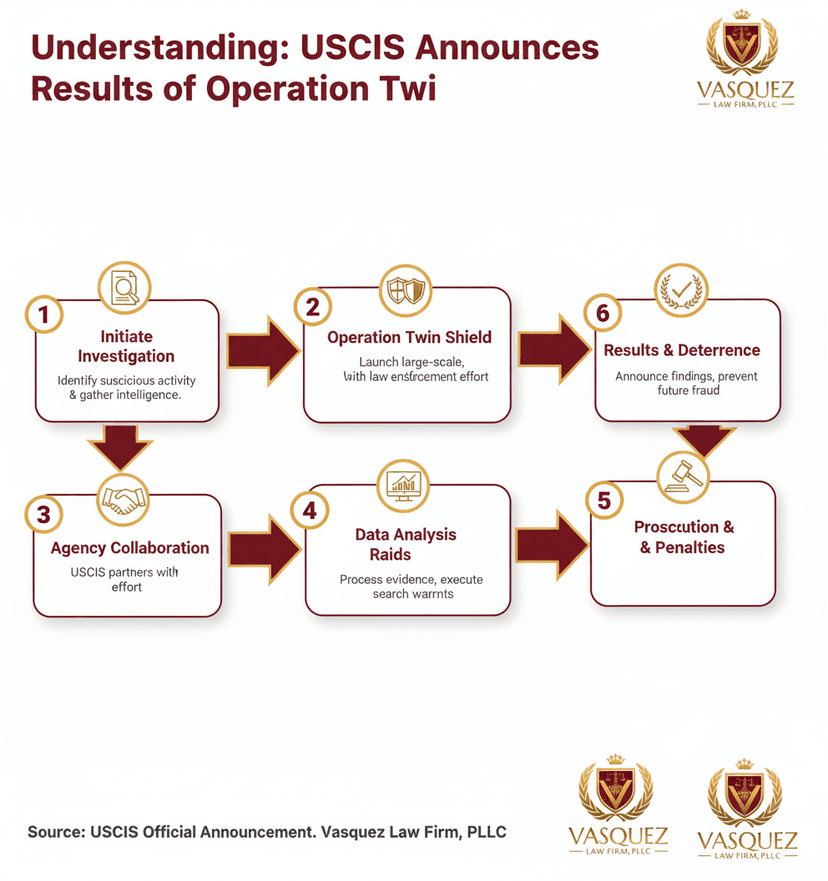 Process Timeline for USCIS Unveils Operation Twin Shield Results: Navigating Immigration Fraud Impacts