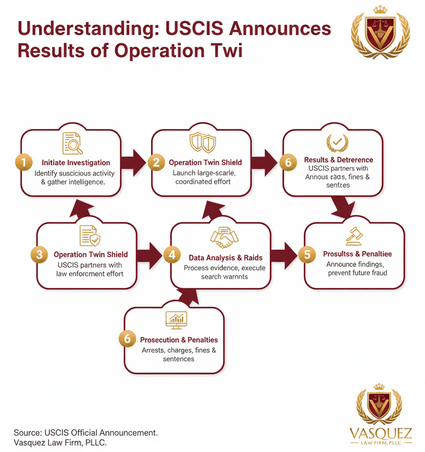 Process Timeline for Operation Twin Shield: Navigating Immigration Fraud's Aftermath