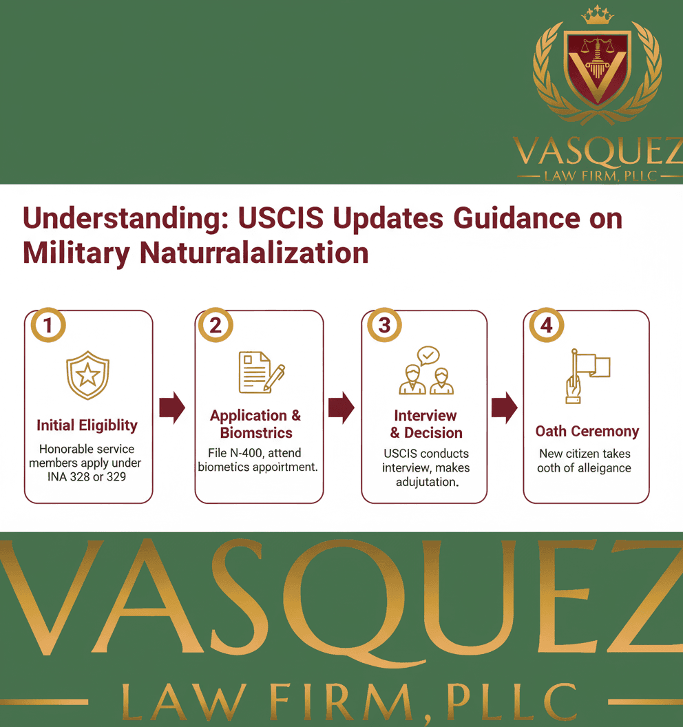 Línea de Tiempo del Proceso para Orientación de USCIS sobre la Naturalización Militar: Lo que Necesita Saber
