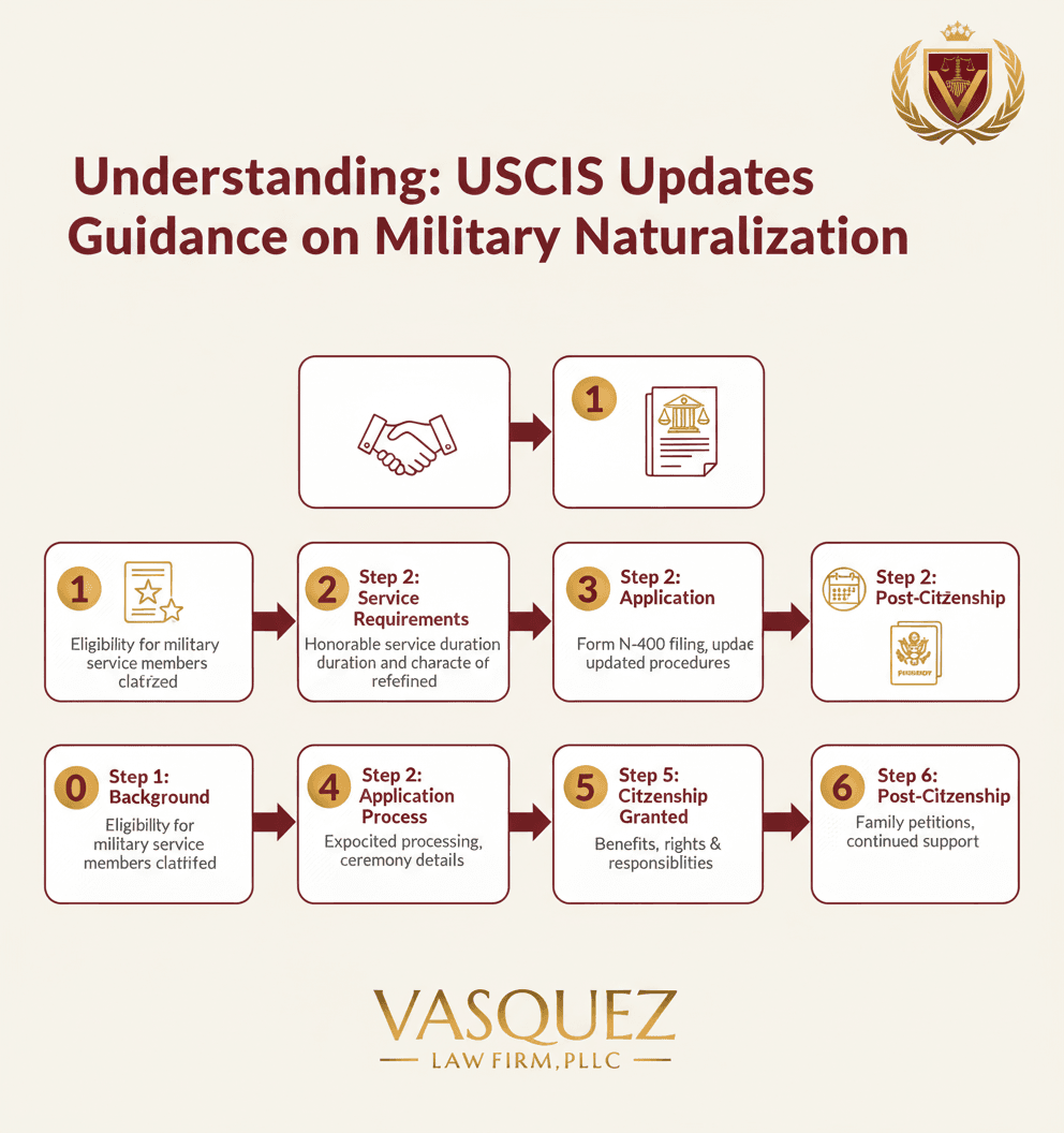 Línea de Tiempo del Proceso para Actualización de la Guía de USCIS sobre la Naturalización Militar