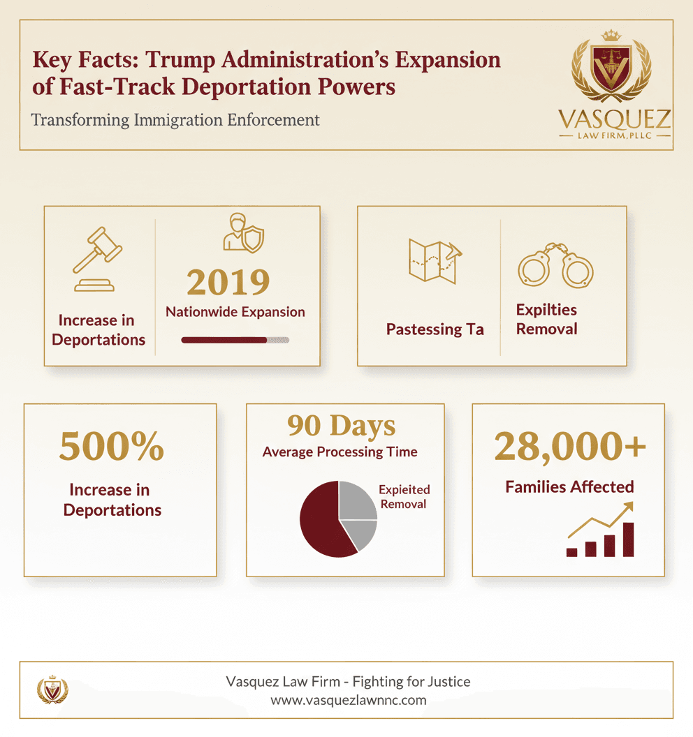 Estadísticas Clave y Datos para La Administración Trump Amplía la Deportación Acelerada: Impacto en Carolina del Norte