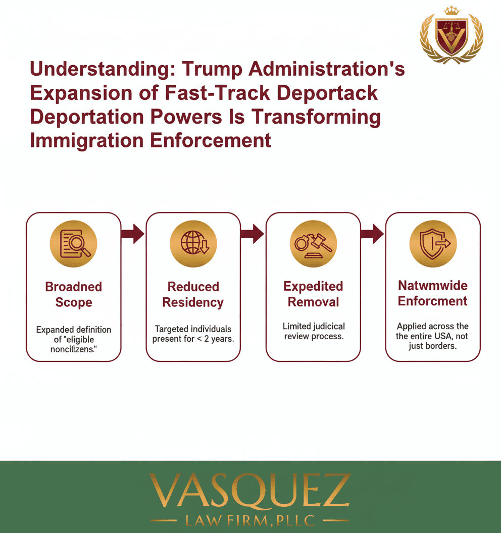 Línea de Tiempo del Proceso para La Administración Trump Amplía la Deportación Acelerada: Qué Significa para Usted