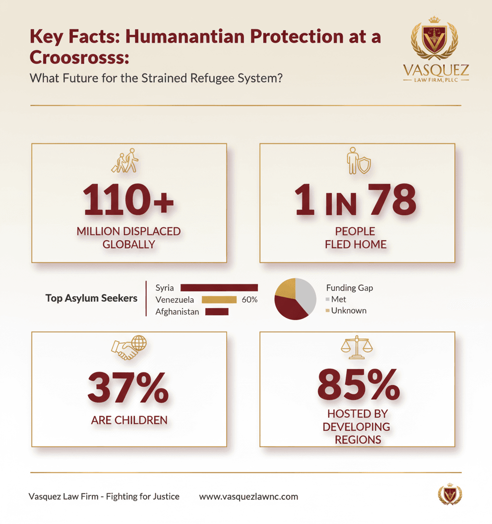 Estadísticas Clave y Datos para Navegando el Futuro de la Protección Humanitaria