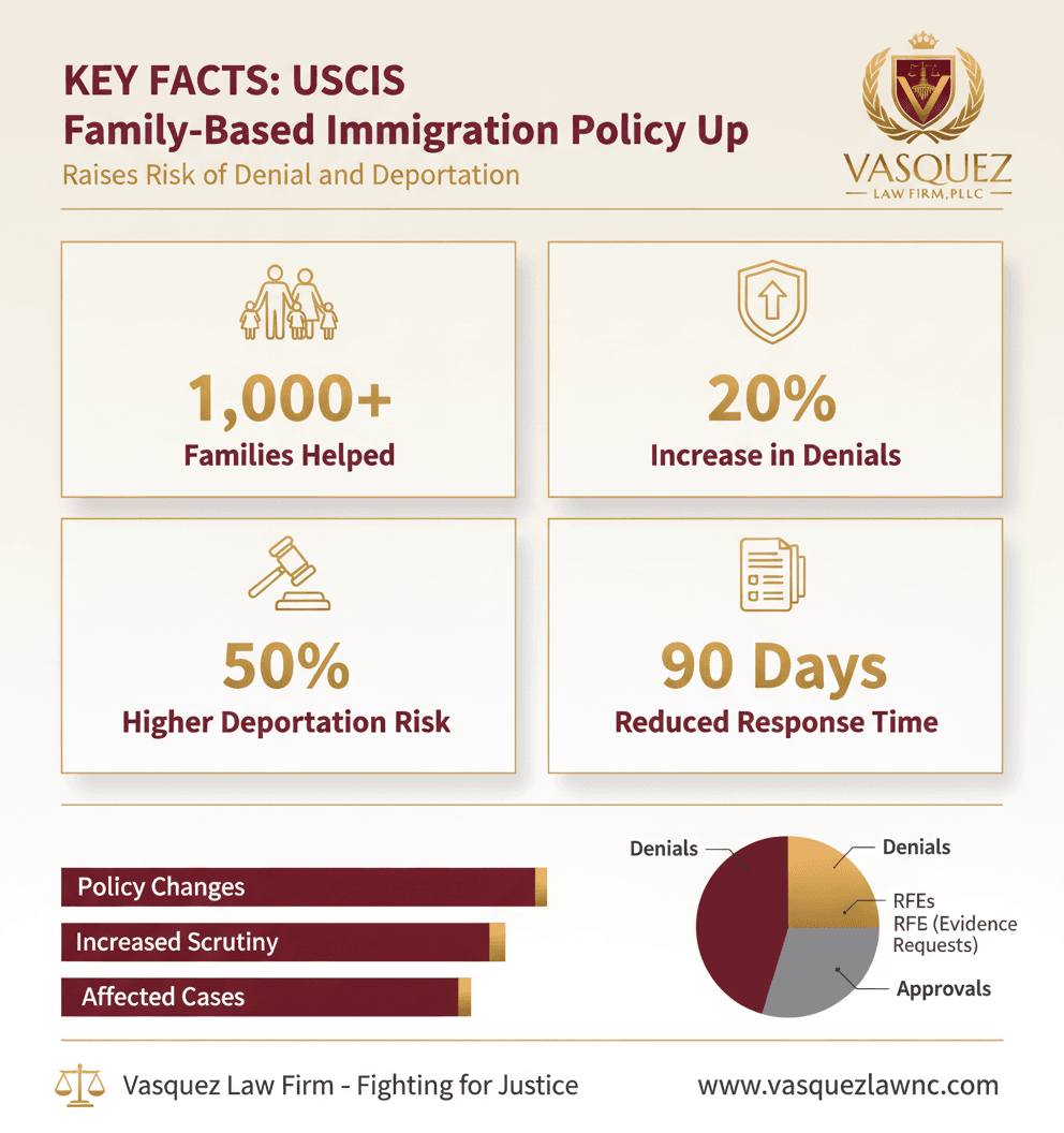 Estadísticas Clave y Datos para Cambio de Política de USCIS: Mayor Riesgo de Negación y Deportación para Visas Familiares