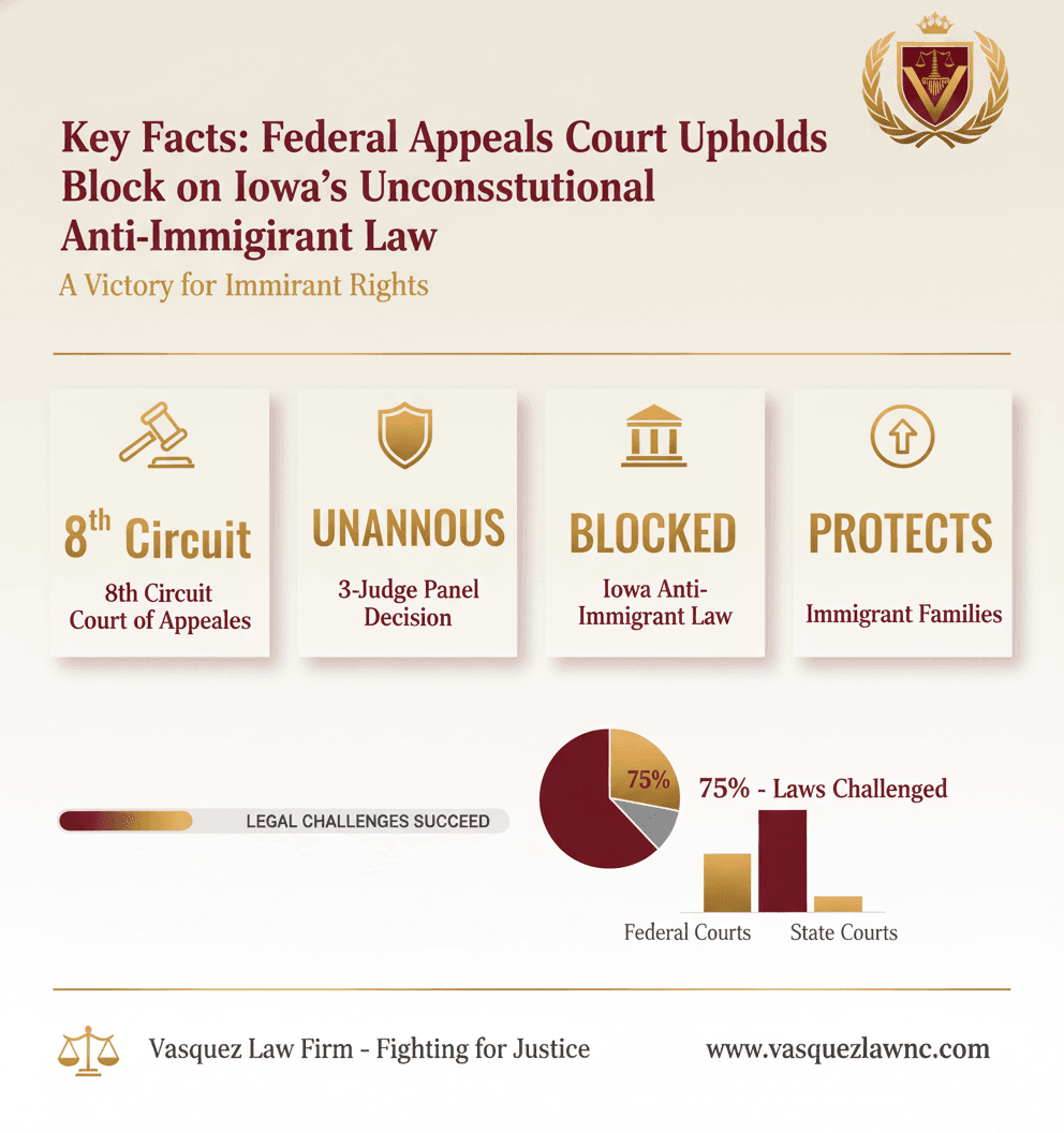 Estadísticas Clave y Datos para El Tribunal Federal Bloquea la Ley Antiinmigrante de Iowa: Qué Significa para Usted