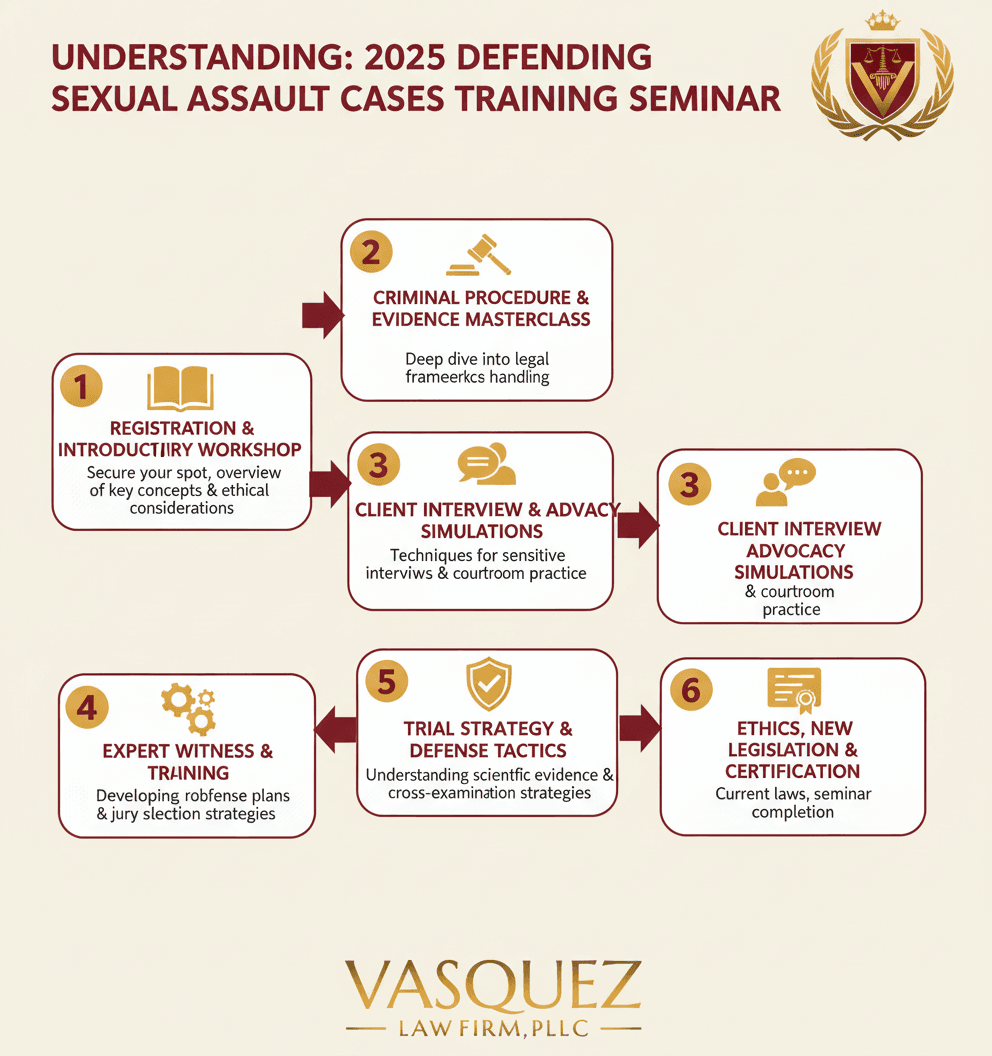 Línea de Tiempo del Proceso para Navegando la Defensa de Agresión Sexual: Destacados del Seminario 2025