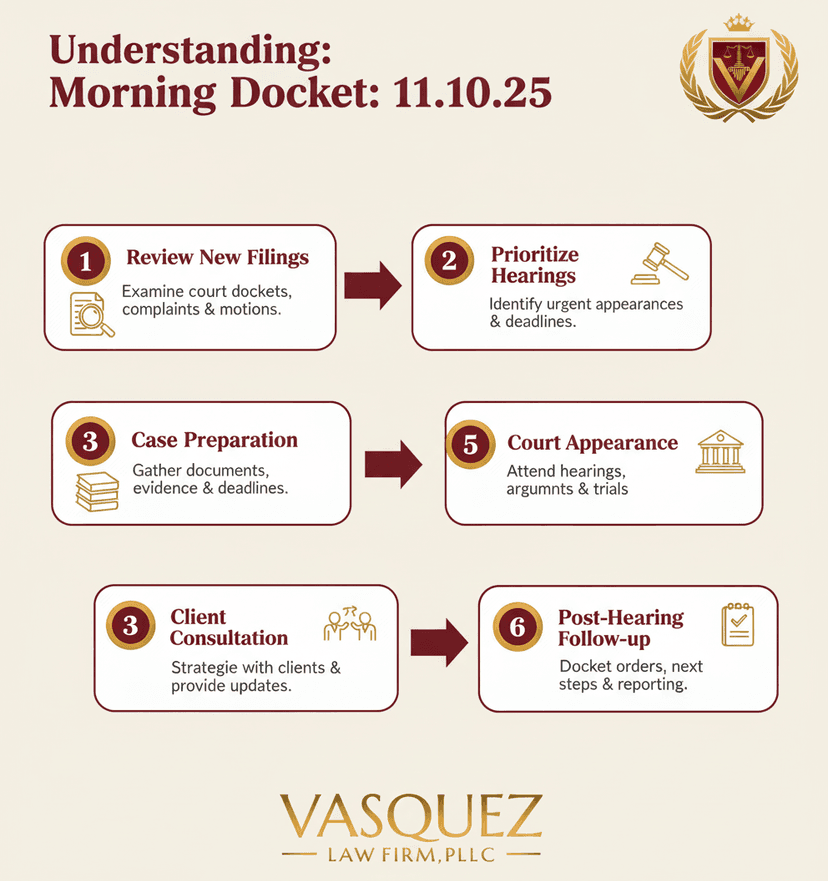 Process Timeline for Understanding the Impact of Morning Docket: 11.10.25 on NC Immigrants