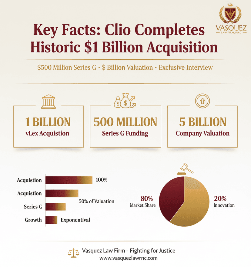Key Statistics and Data for Clio's $1 Billion vLex Buy: Impact on NC Legal Services