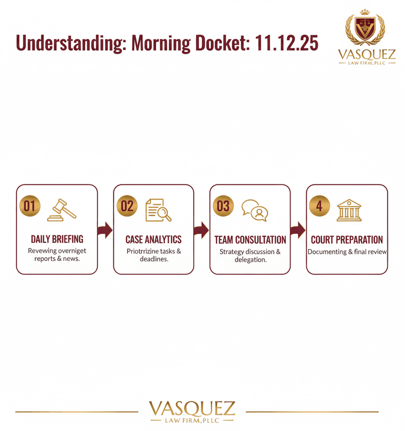 Process Timeline for Understanding the Legal Implications of Morning Docket: 11.12.25
