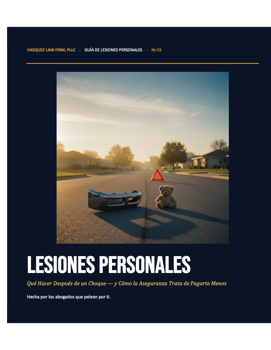 Vasquez Law Firm guide cover: Lesiones Personales