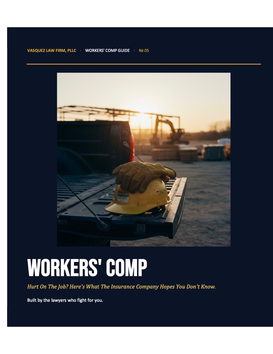 Vasquez Law Firm guide cover: Workers' Comp