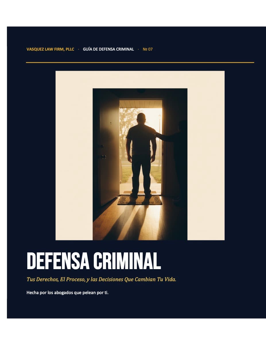 Vasquez Law Firm guide cover: Defensa Criminal