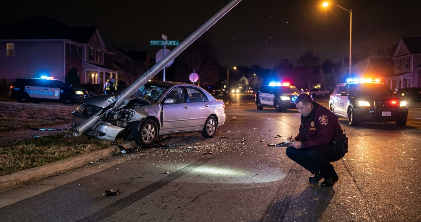 CMPD: Conductor acusado de DWI tras accidente en Carolina del Norte