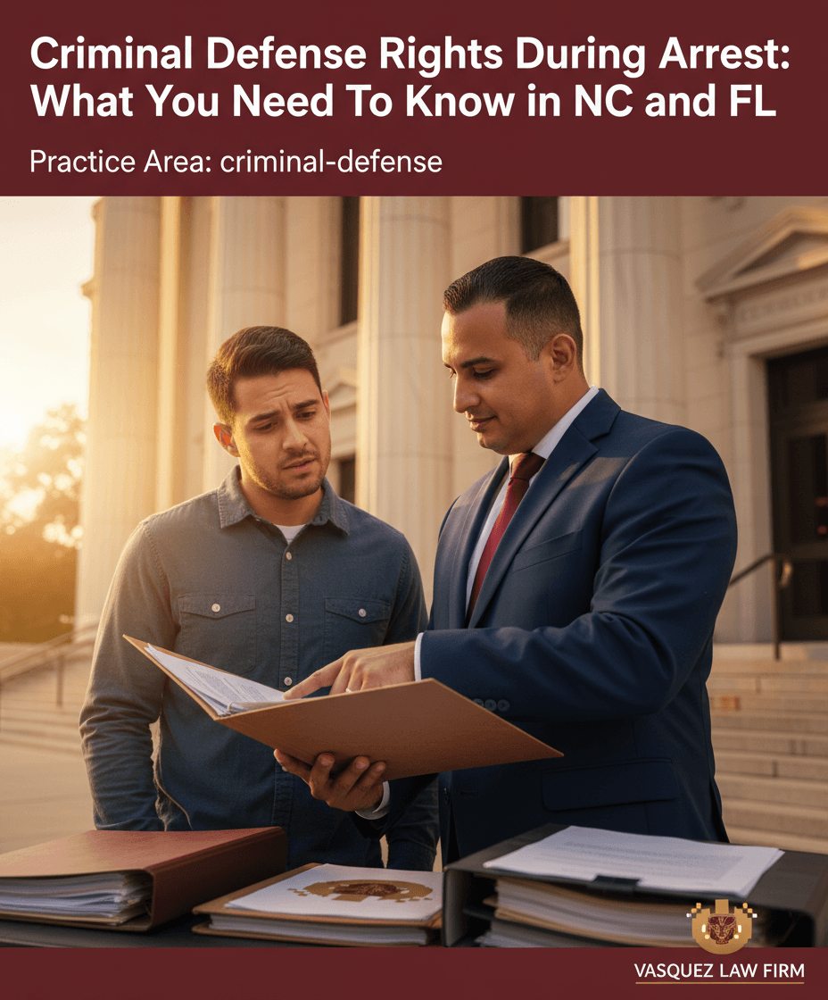 Lo que Necesita Saber Sobre Sus Derechos de Defensa Criminal Durante un Arresto en NC y FL