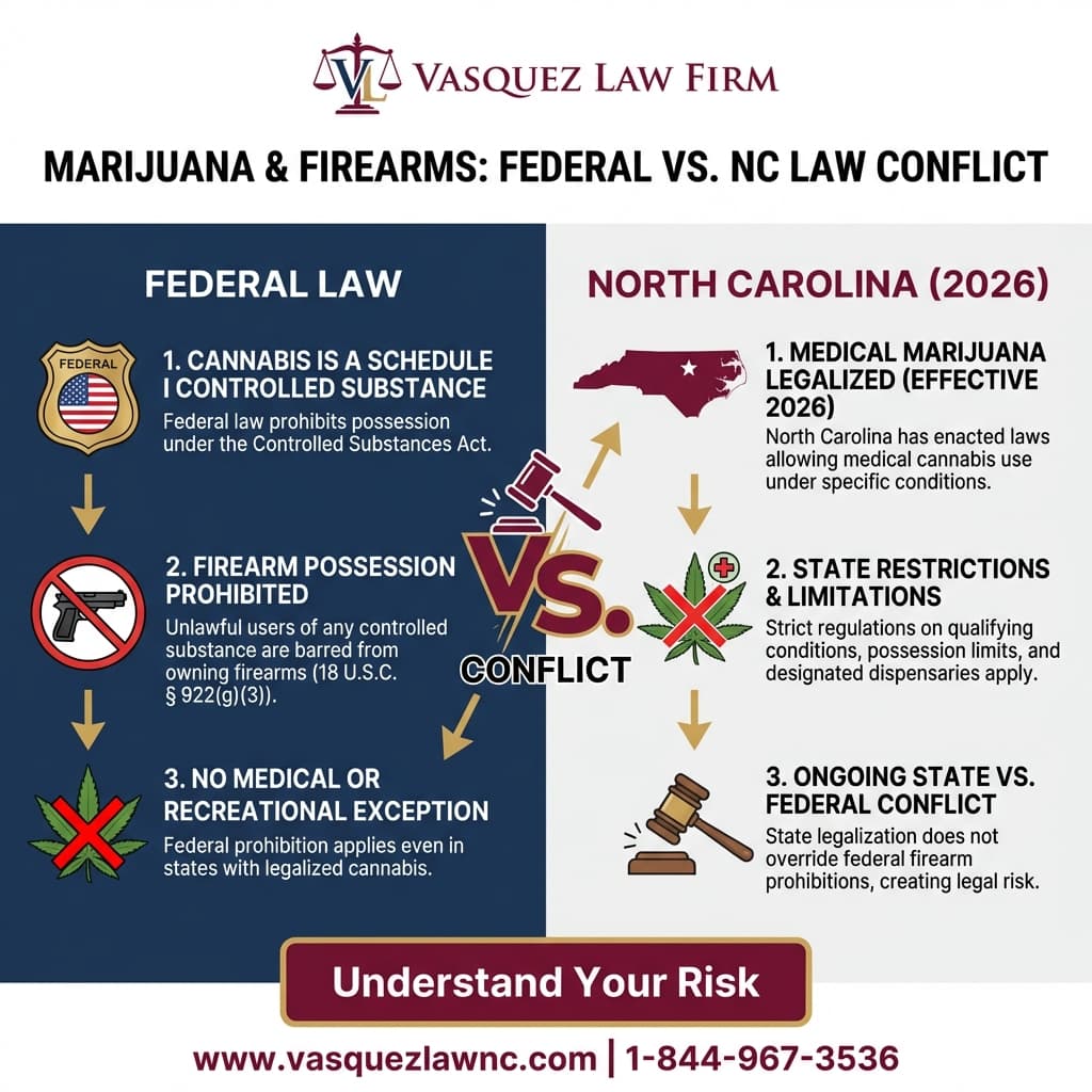 Estadísticas Clave y Datos para Lo que Dice la Ley de Carolina del Norte Sobre Marihuana y Porte de Armas en 2026