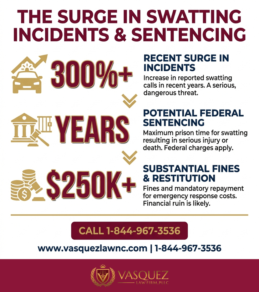 Key Statistics and Data for What Happens If You Are Accused of Swatting in Raleigh in 2026