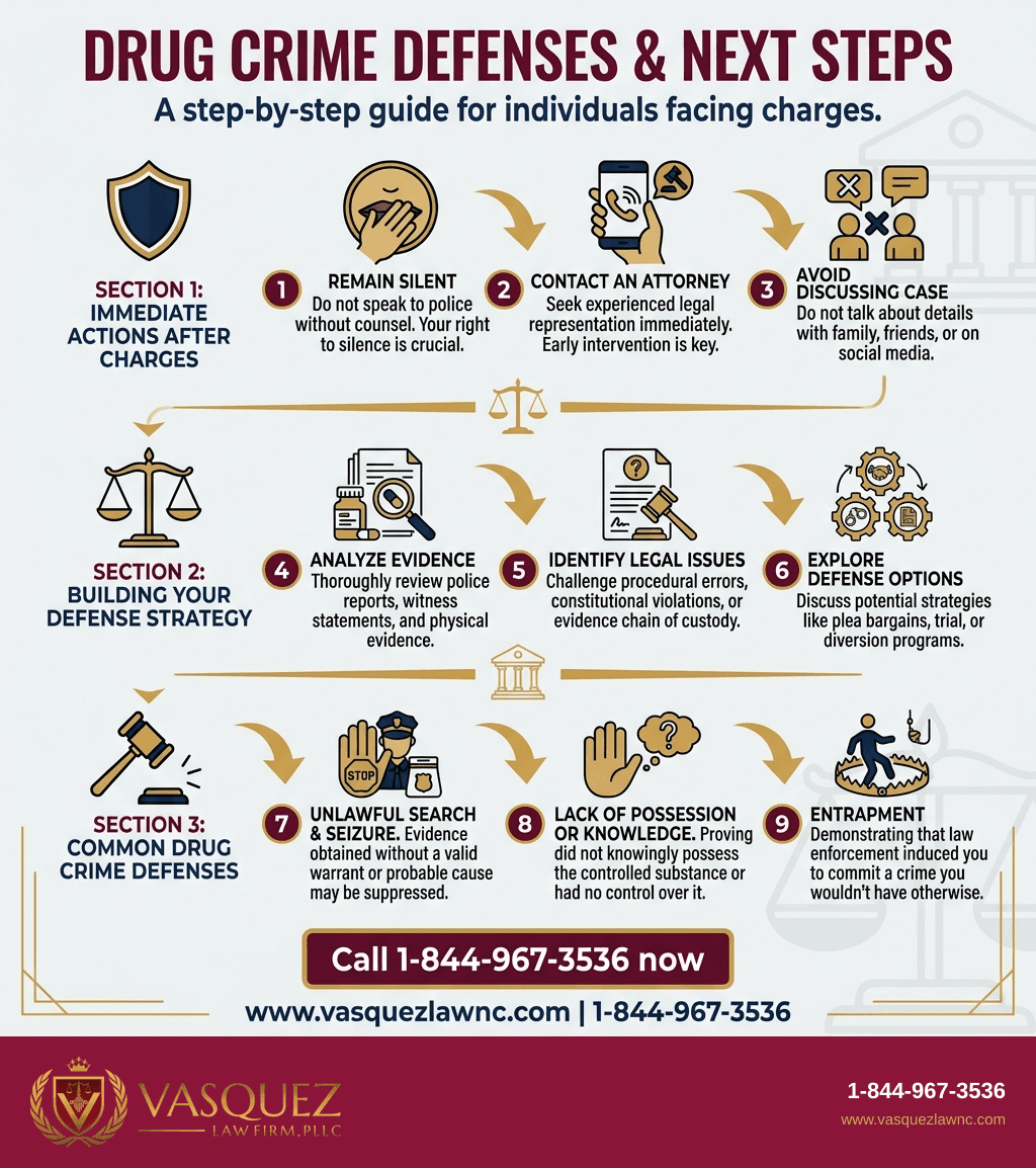 Infografía 1 para Defensas Legales en Casos de Drogas: Lo Que Debes Saber en 2026 (Español)