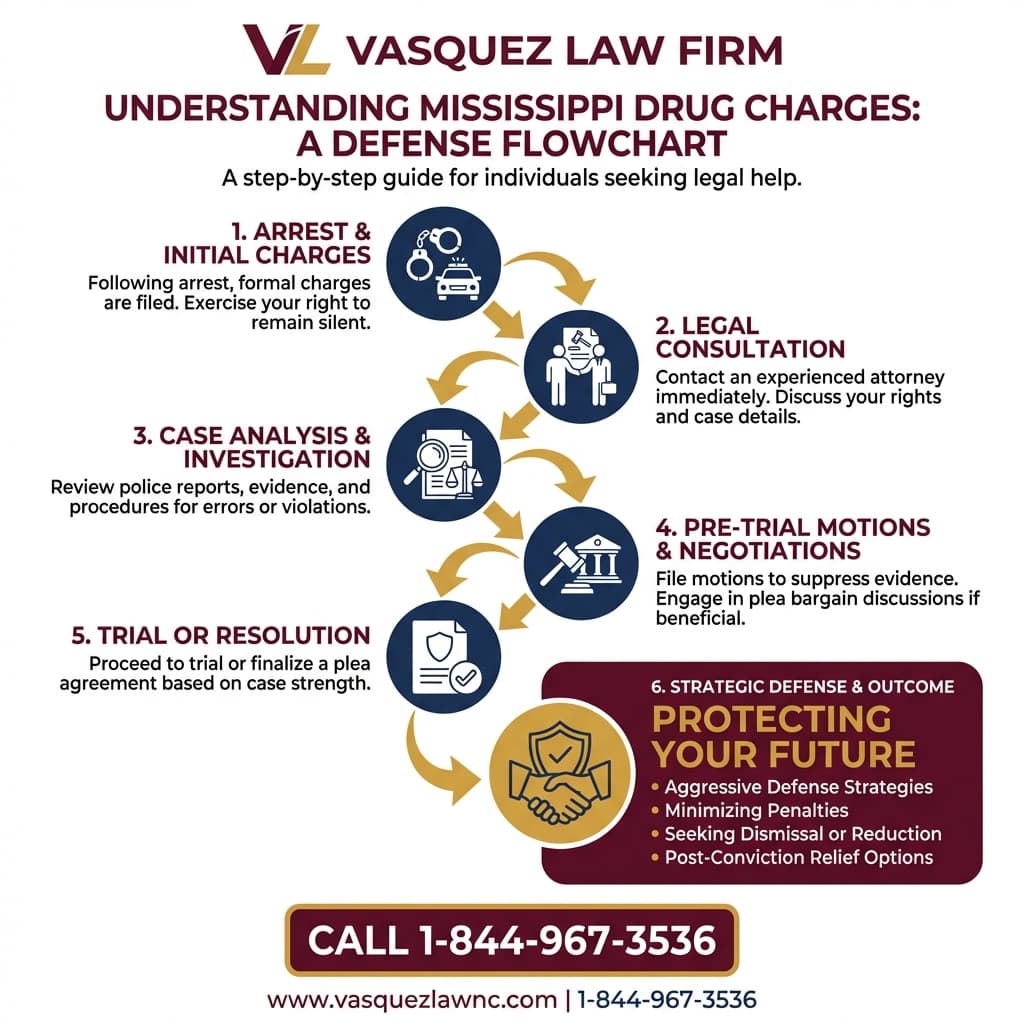 Línea de Tiempo del Proceso para Cargos por Drogas en Misisipi: Lo Esencial para 2026