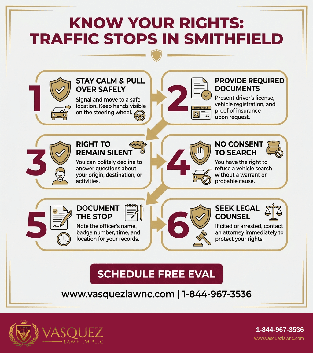 Línea de Tiempo del Proceso para Qué Debe Saber Durante una Parada de Tráfico en Smithfield NC en 2026