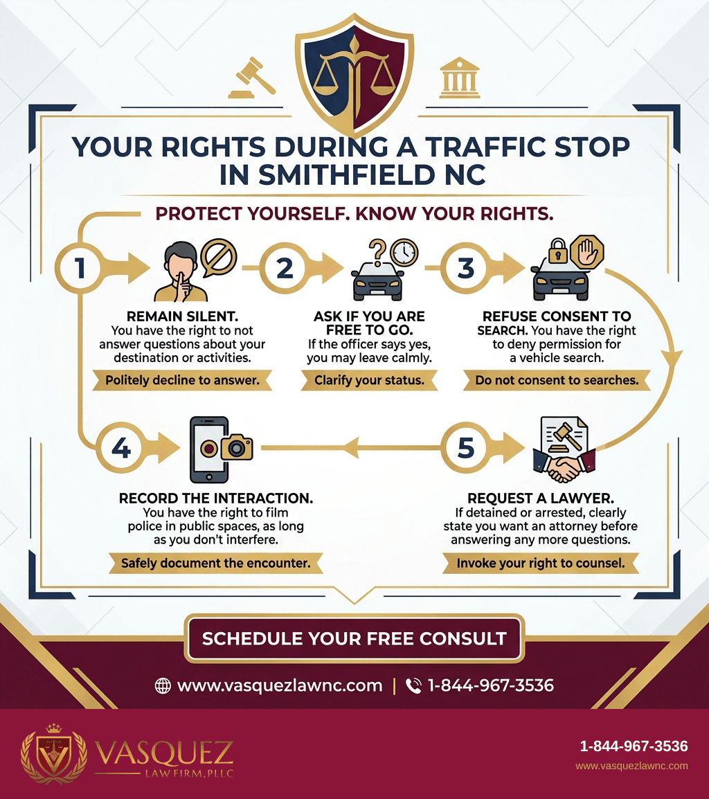 Línea de Tiempo del Proceso para Qué Debe Saber Sobre una Detención de Tráfico en Smithfield, NC en 2026
