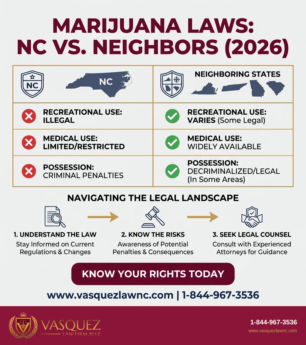 Infografía 2 para Leyes sobre la Marihuana en Carolina del Norte en 2026: Qué Debes Saber