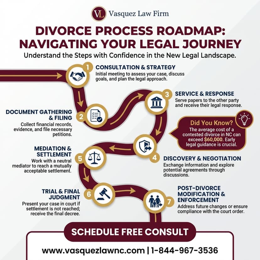 Process Timeline for What You Need to Know About Divorce Law Changes in North Carolina in 2026