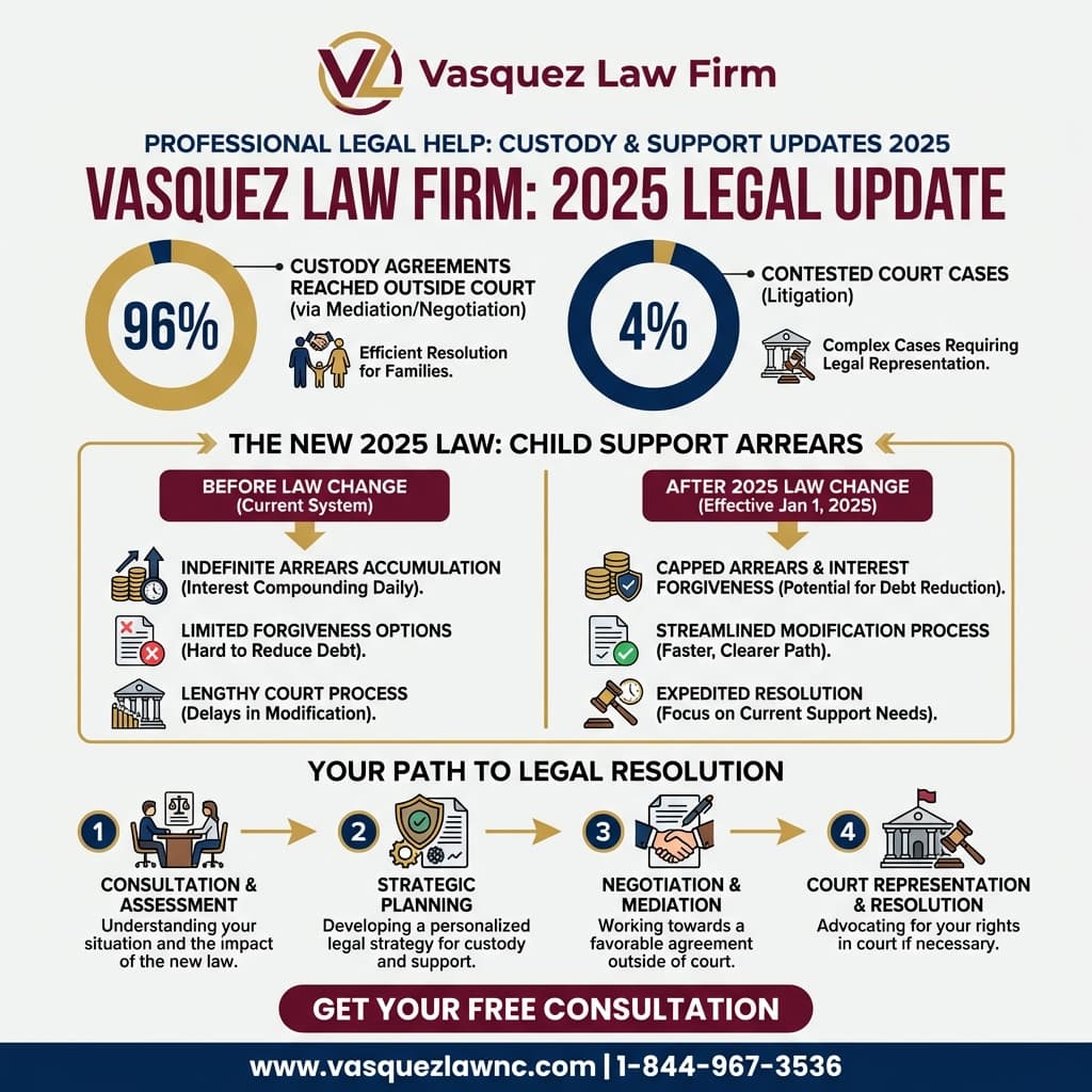 Línea de Tiempo del Proceso para ¿Cómo Funciona la Custodia 50/50 en Carolina del Norte en 2026?