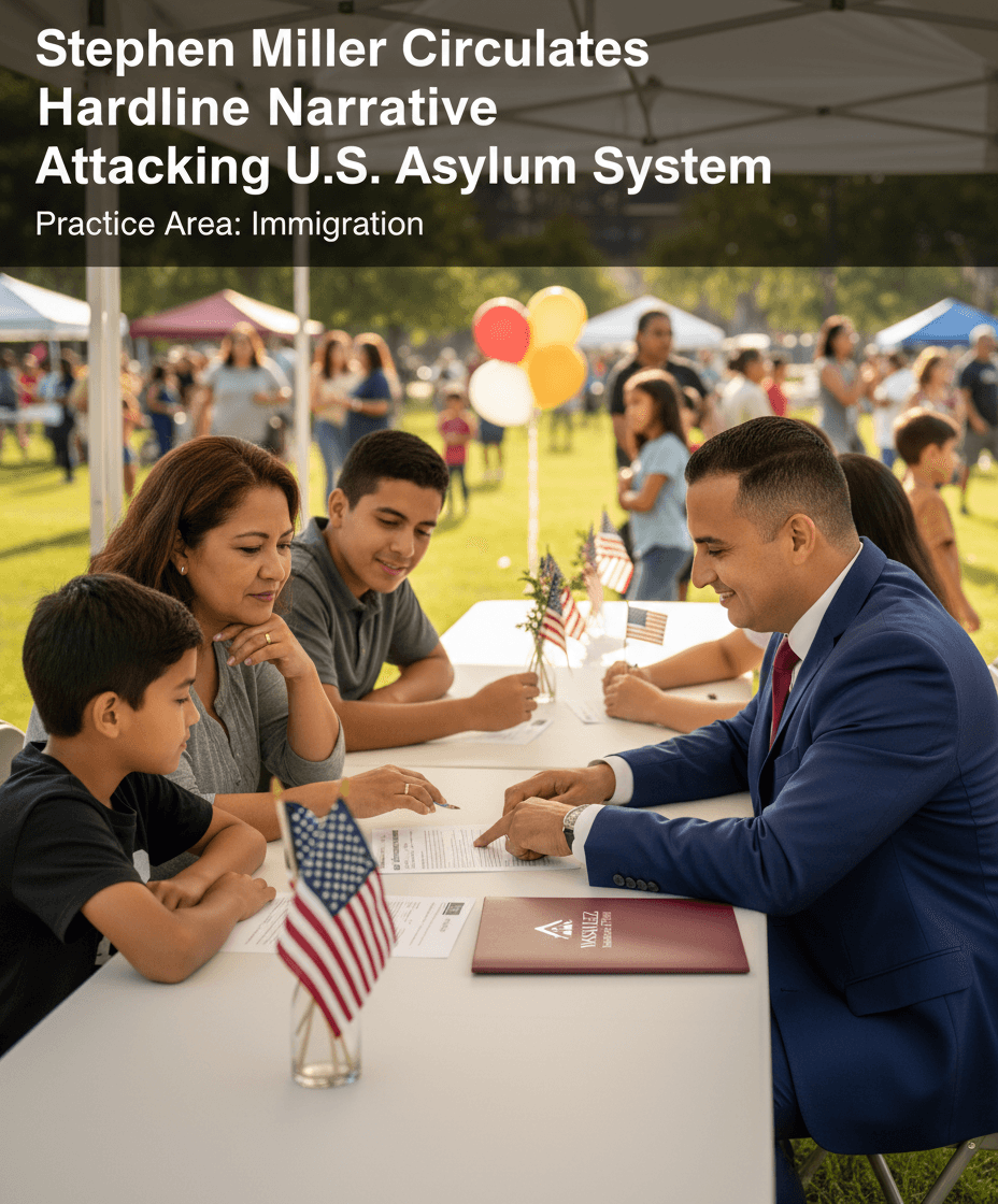 Stephen Miller Circula Narrativa Dura Atacando el Sistema de Asilo en EE.UU.