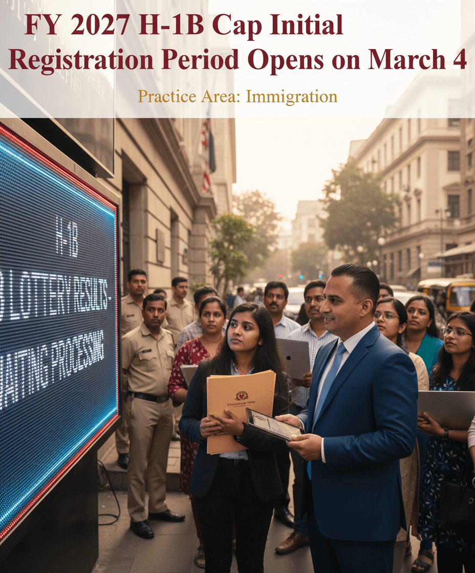 FY 2027 H-1B Cap Initial Registration Period Opens on March 4