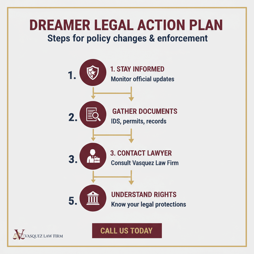 Infografía 1 para Cómo la Represión Migratoria de Trump Impacta a los Dreamers y Qué Hacer