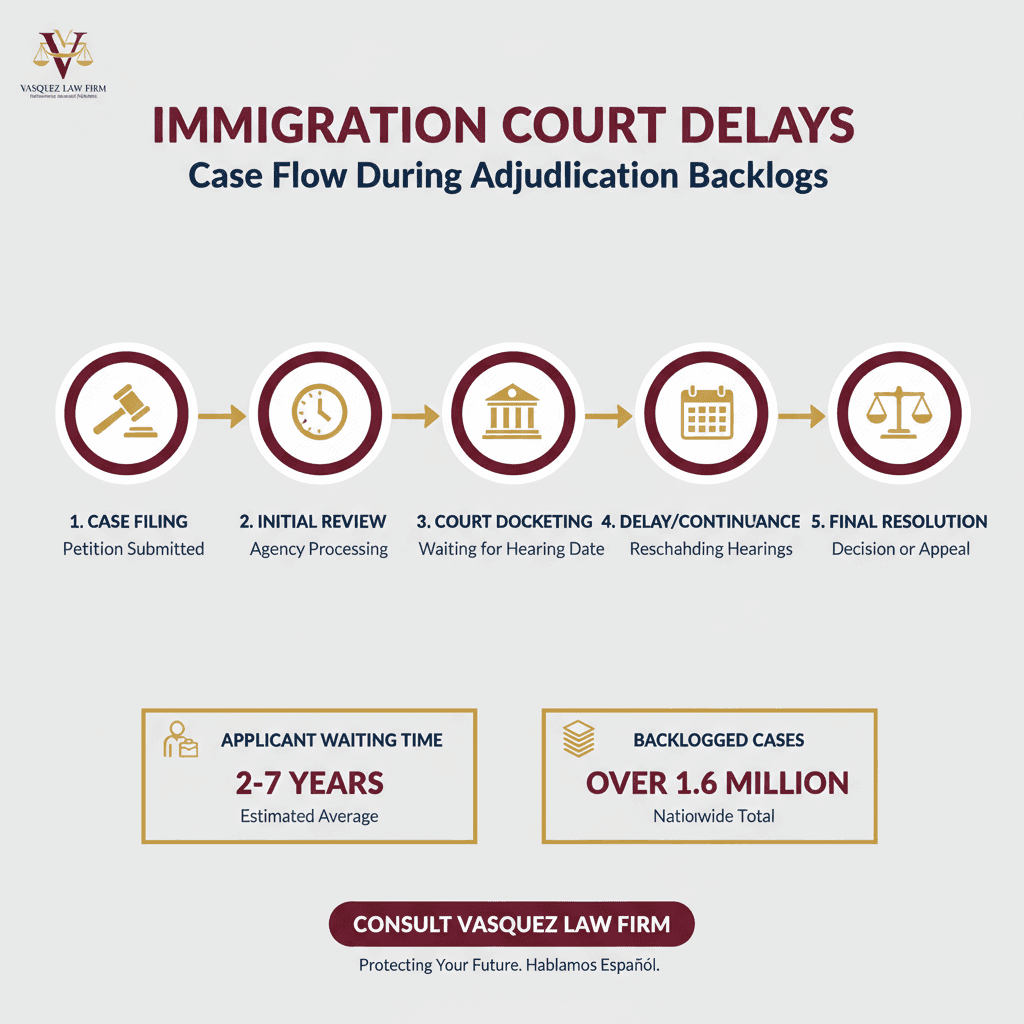 Estadísticas Clave y Datos para Por Qué el Atraso en los Tribunales de Inmigración Alcanzó Niveles Récord en 2026