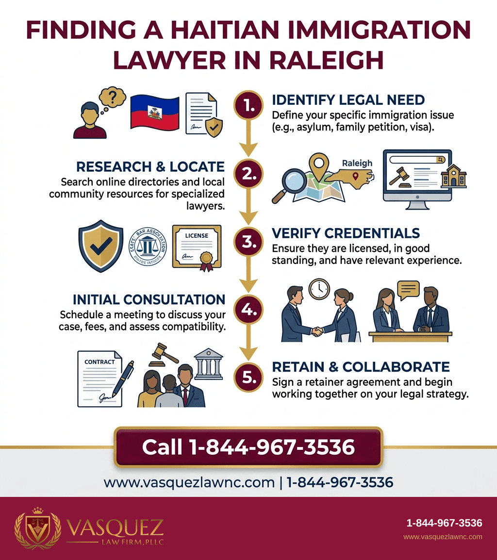 Infografía 1 para Abogado de Inmigración Haitiano en Raleigh y Orlando: Guía Completa para 2026