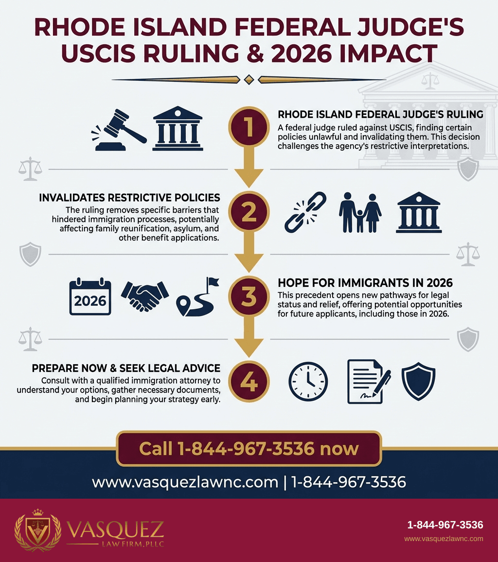 Infografía 1 para Decisión Federal de Rhode Island sobre USCIS y su Repercusión en Inmigrantes en 2026