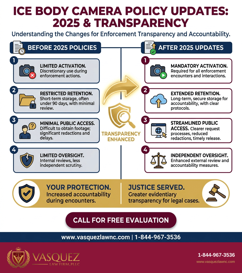 Infografía 1 para Cámaras Corporales de ICE: Funcionamiento e Impacto para Inmigrantes en 2026