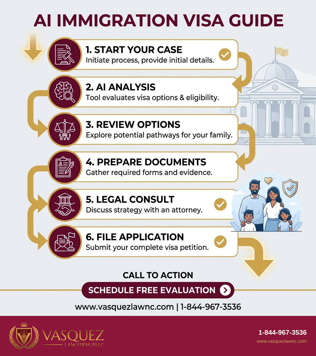 Infografía 1 para Innovaciones en IA para Casos de Visas: Cómo Facilita tu Trámite Migratorio en 2026