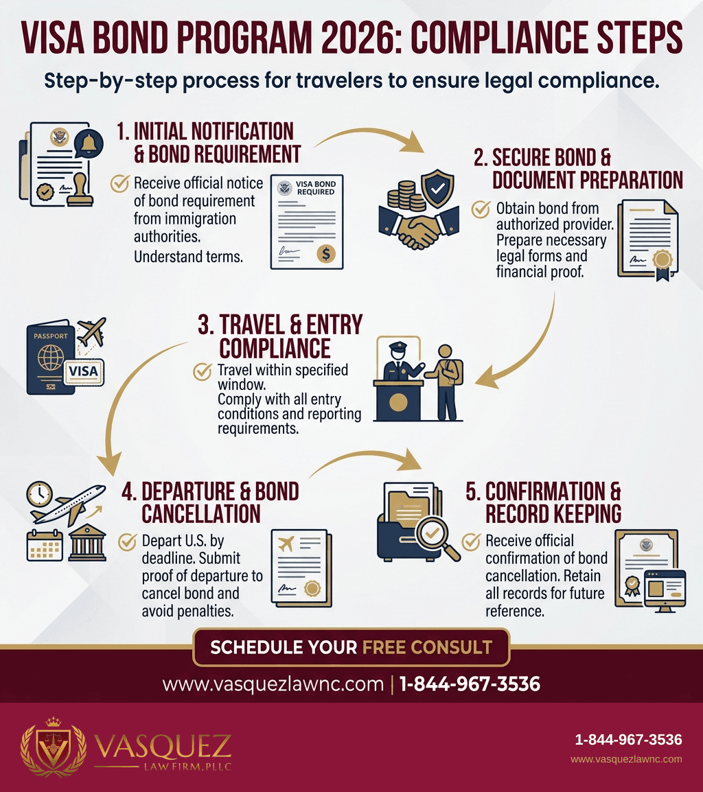 Infografía 1 para Programa de Fianzas de Visa en 2026: Lo Que Deben Saber los Viajeros