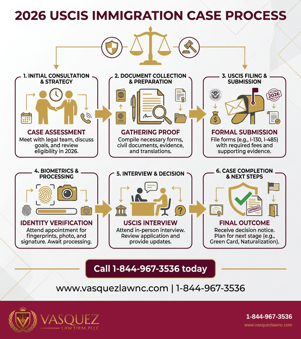 Infografía 1 para Cómo Funciona USCIS en Casos de Inmigración en 2026