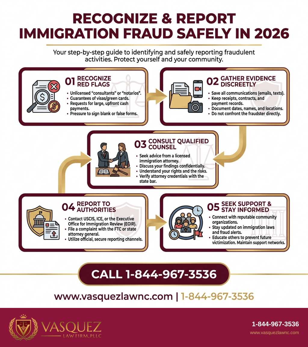 Infografía 1 para Fraude Migratorio en 2026: Cómo Funciona y Qué Hacer