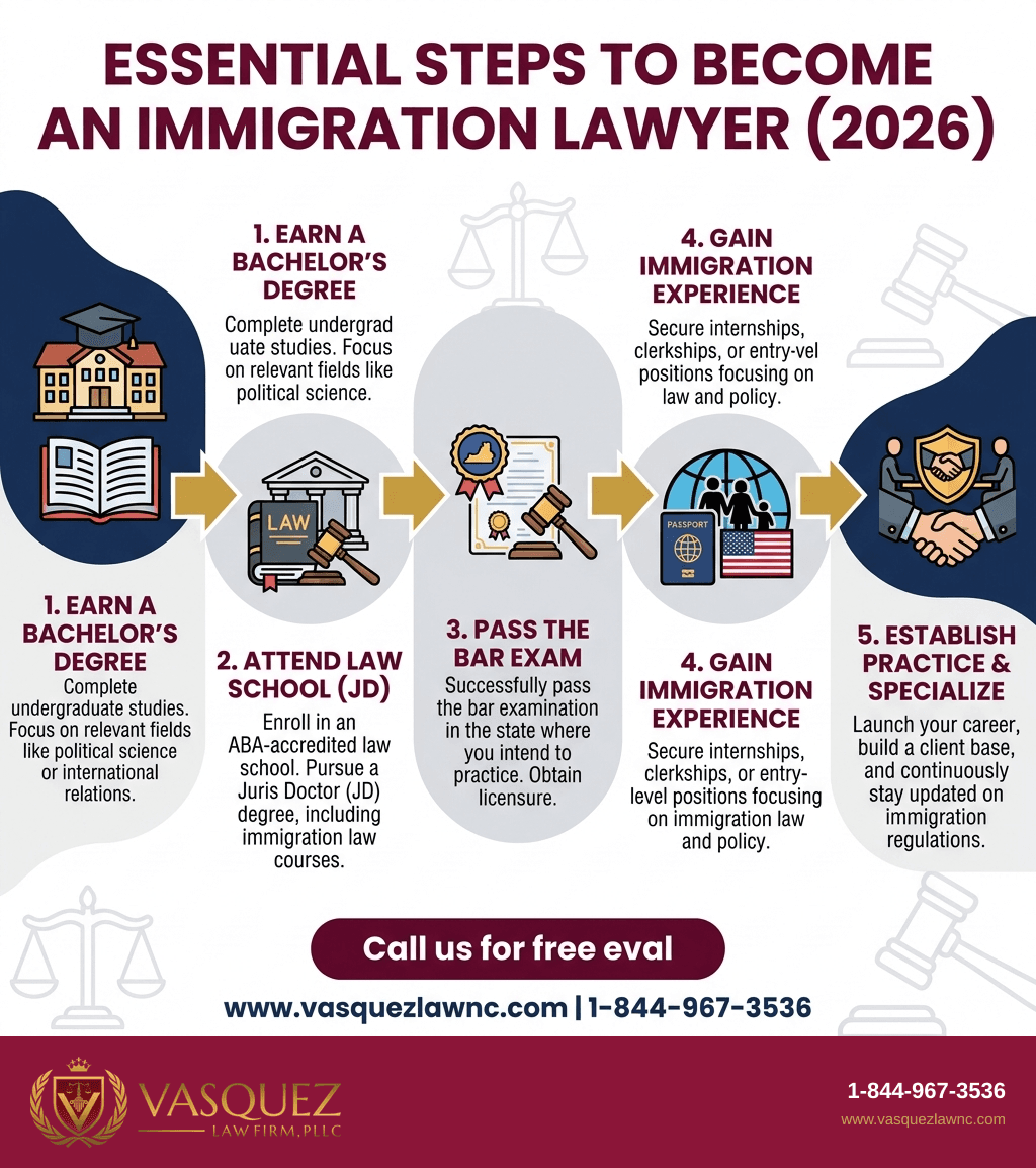 Visual Guide 1 for Requirements to Be an Immigration Lawyer in 2026 Explained