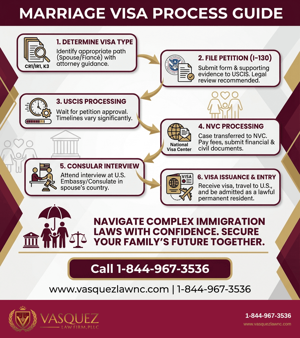 Infografía 1 para Visas de Matrimonio en EE.UU.: Cómo Funcionan y Qué Esperar en 2026