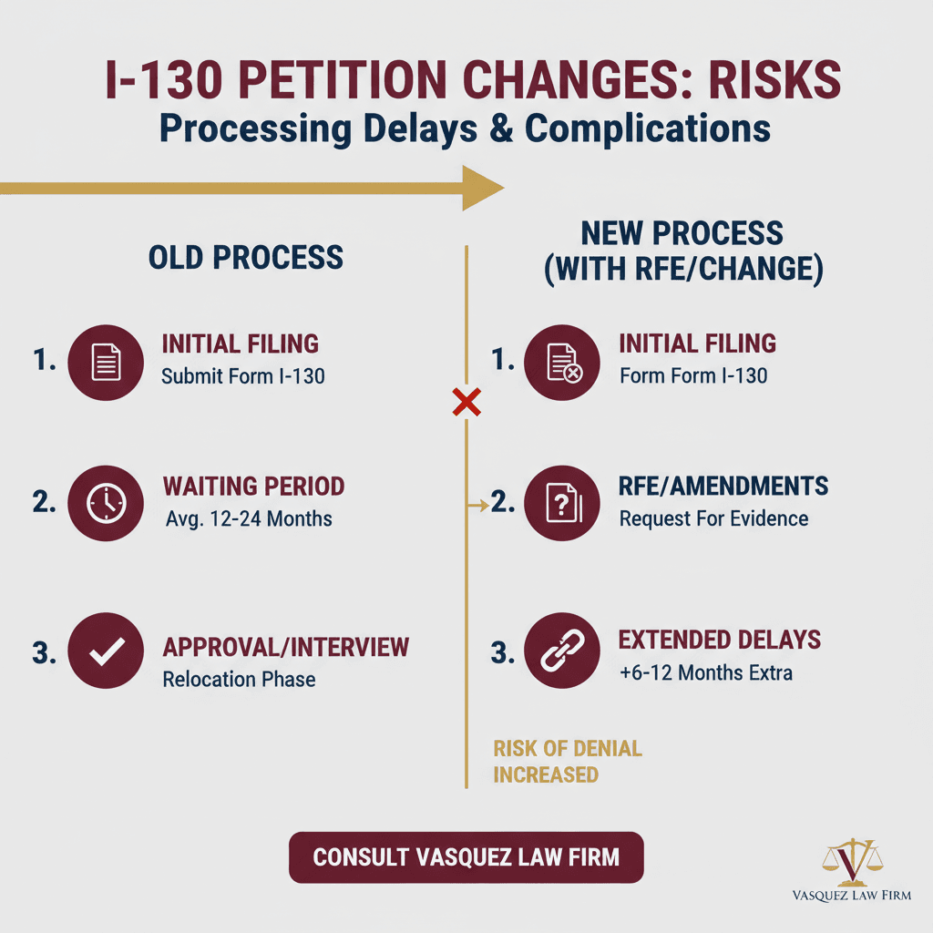 Línea de Tiempo del Proceso para Cambios en la Petición I-130 2026 Patrocinio Familiar Actualizaciones USCIS