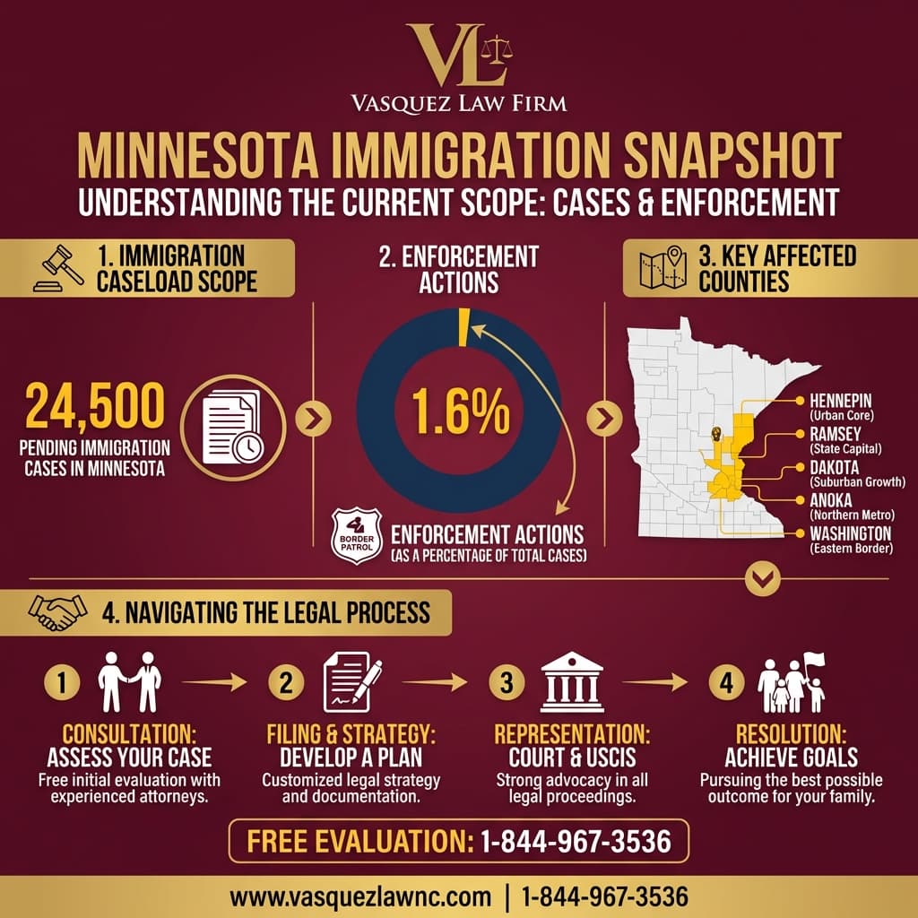 Línea de Tiempo del Proceso para Conozca Sus Derechos Durante la Aplicación de la Ley de Inmigración en Minnesota en 2026