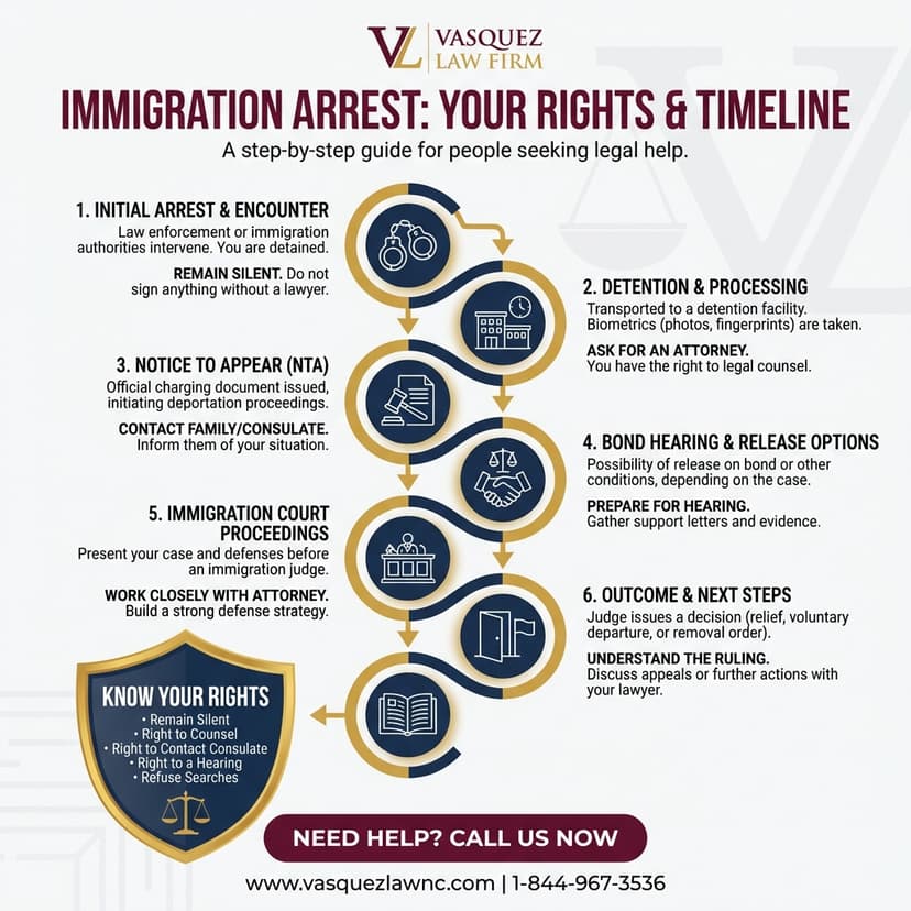 Process Timeline for What Happens During Immigration Arrests in Raleigh in 2026